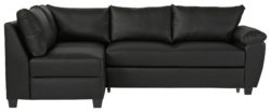 Collection Fernando Leather Eff Left Corner Sofa Bed - Black